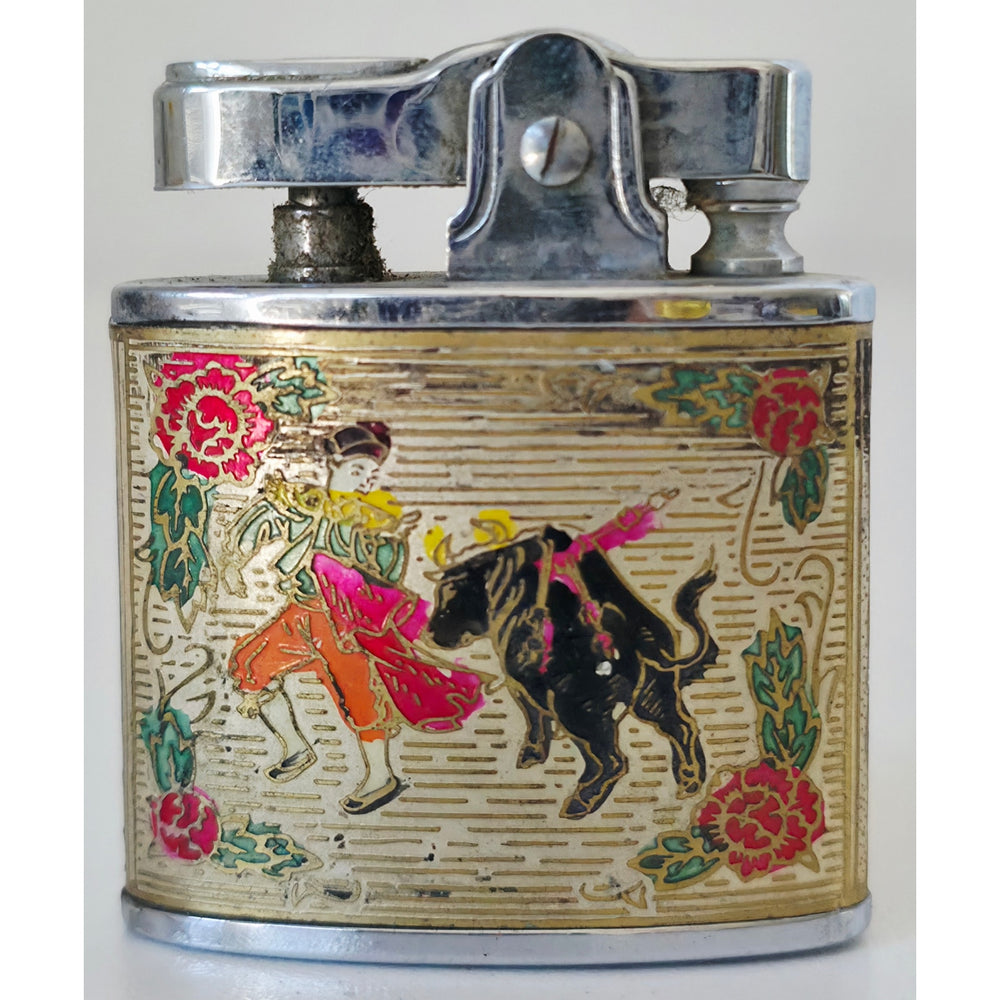 VINTAGE *NEW* 1960's Mexico Super Lighter with Eagle & Bull Fight by Partner