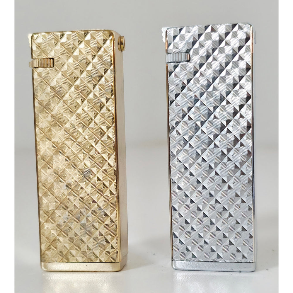 VINTAGE *NEW* 1960's Silver and Gold Textured Lighters by Supreme USA Set of 2
