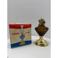 VINTAGE *NEW* 1950's Smoky Brown Glass Kerosene Oil Lamp