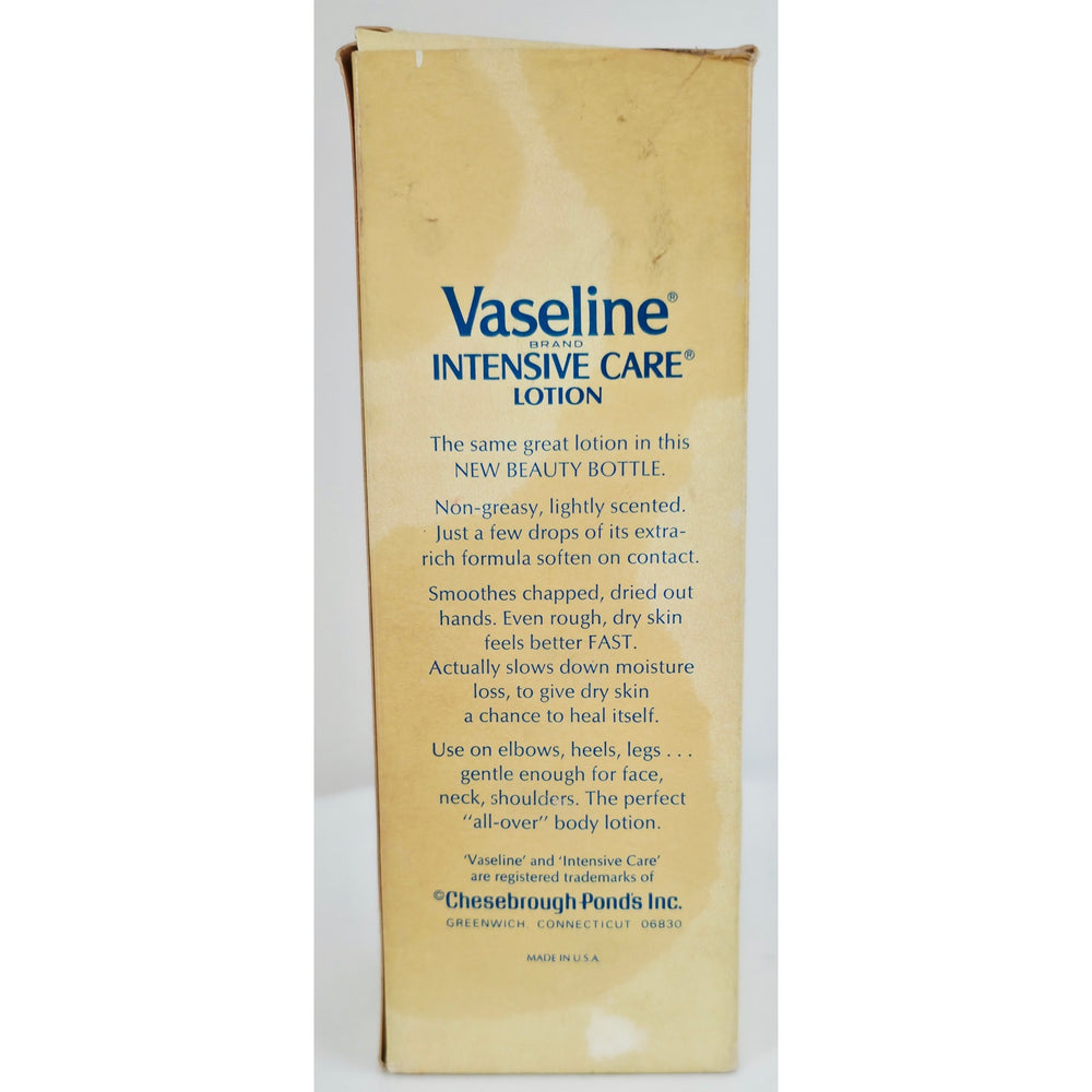 VINTAGE *NEW* 1970's Vaseline Intensive Care Lotion Glass Bottle Original Box