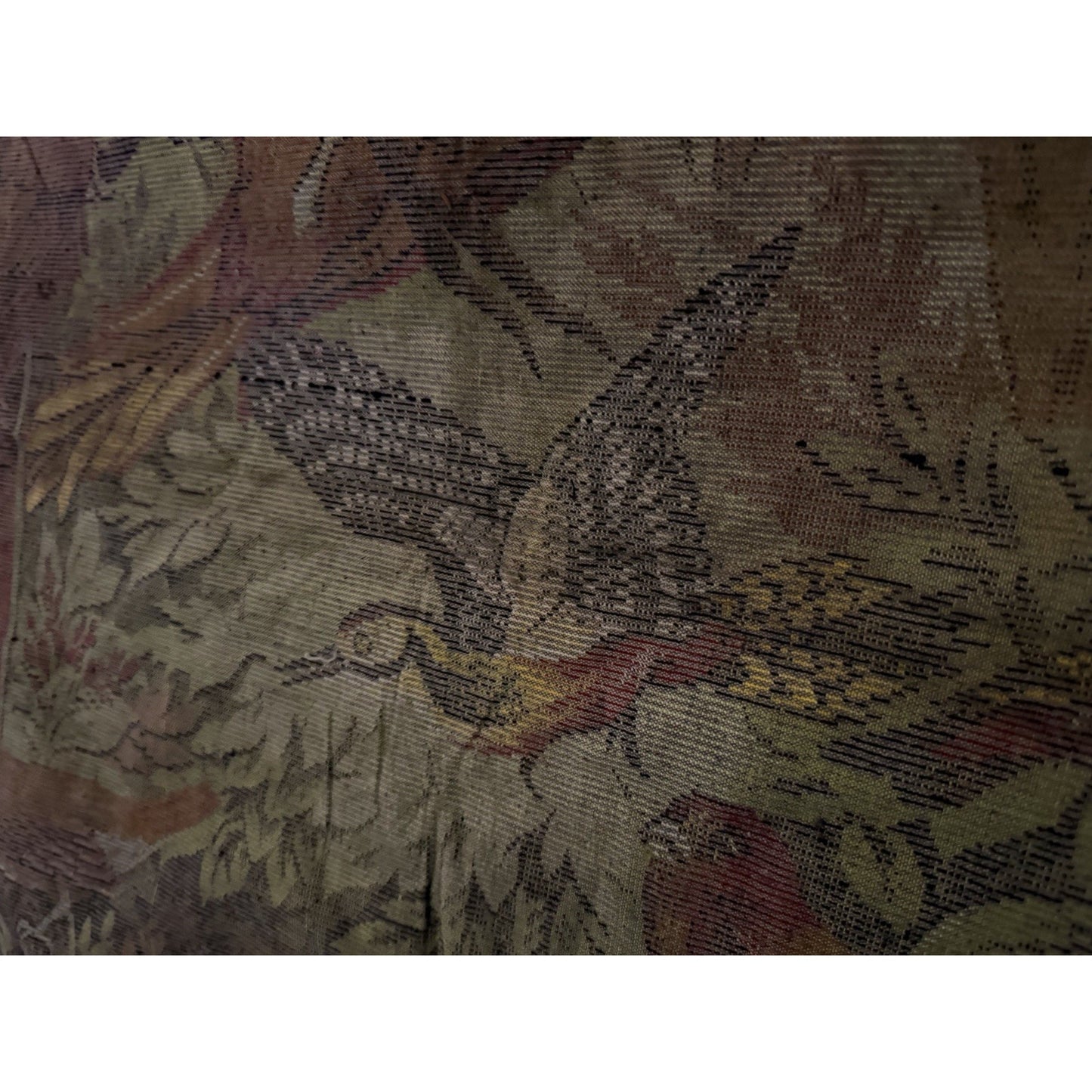 VINTAGE *PRISTINE* 1960's "Parrots in The Forest" Lebanese Velvet Tapestry