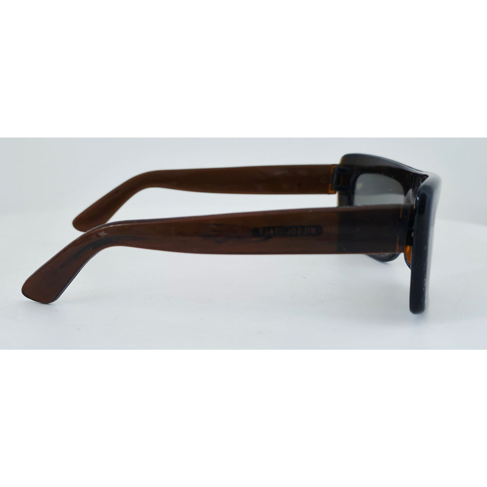 VINTAGE *NEW* 1970's Glam Unisex Brown Frame with Gray Lens Sunglasses Made in Italy