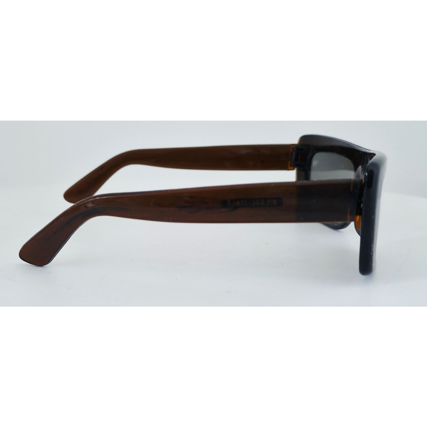 VINTAGE *NEW* 1970's Glam Unisex Brown Frame with Gray Lens Sunglasses Made in Italy