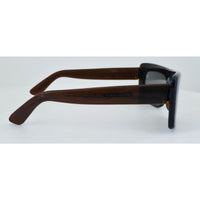 VINTAGE *NEW* 1970's Glam Unisex Brown Frame with Gray Lens Sunglasses Made in Italy