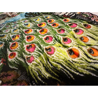 VINTAGE *NEW* 1960's "Pair of Peacocks" Wall Art Rug / Tapestry