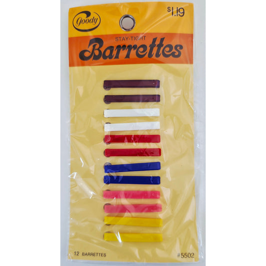 VINTAGE *NEW* 1975 Goody Small Stay-Tight Barrettes 6 Colors # 5502 Set of 12