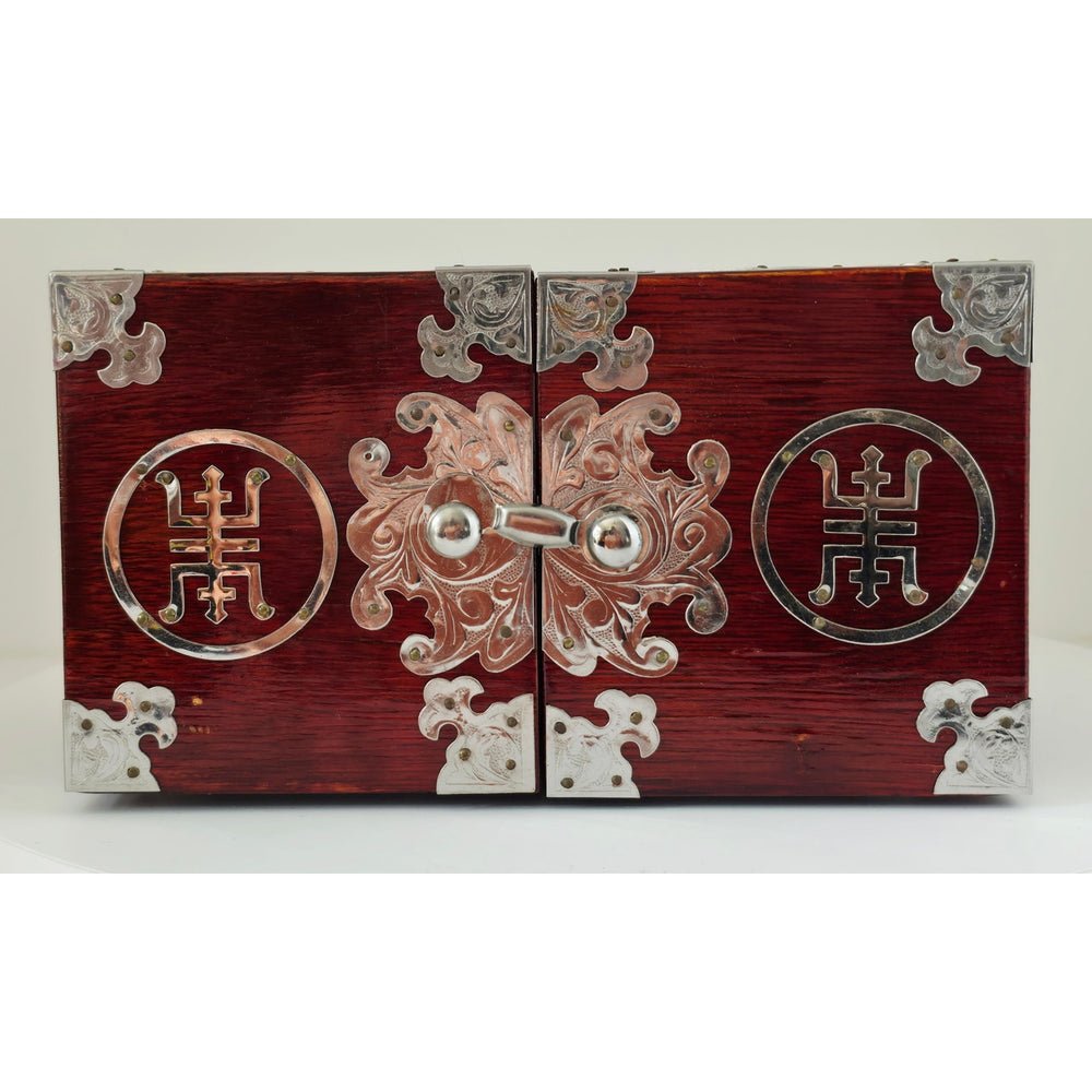 VINTAGE *NEW* 1960's Korean Folding Jewelry Box with 4 Drawers