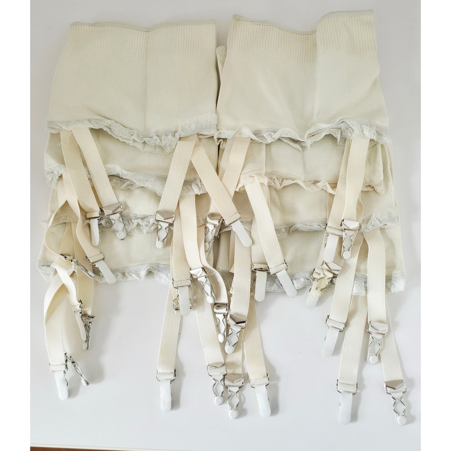 VINTAGE *NEW* 1960's Empire Foundation Women's Cream Girdle Garter Sz S Lot of 8
