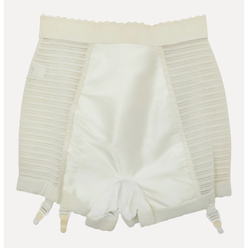 VINTAGE *NEW* 1960's Magic Charm Women's Sheer Cream Girdle w/Garters Size L USA