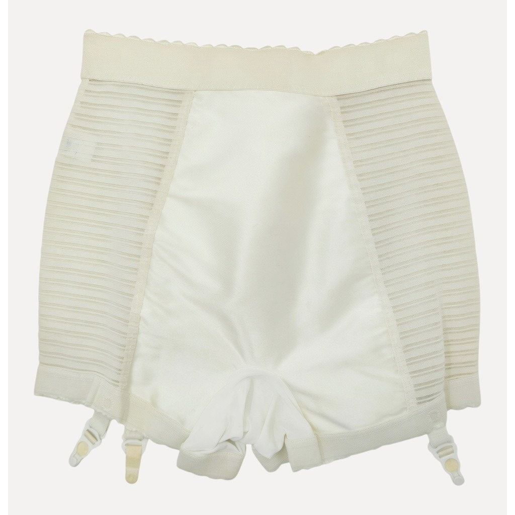 VINTAGE *NEW* 1960's Magic Charm Women's Sheer Cream Girdle w/Garters Size L USA