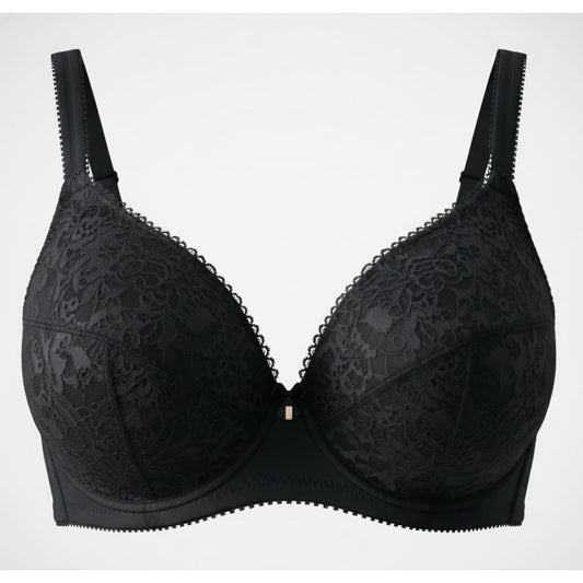 VINTAGE *NEW* 1960's Carnival Women's Black Lace Bullet Bra Size 36 B