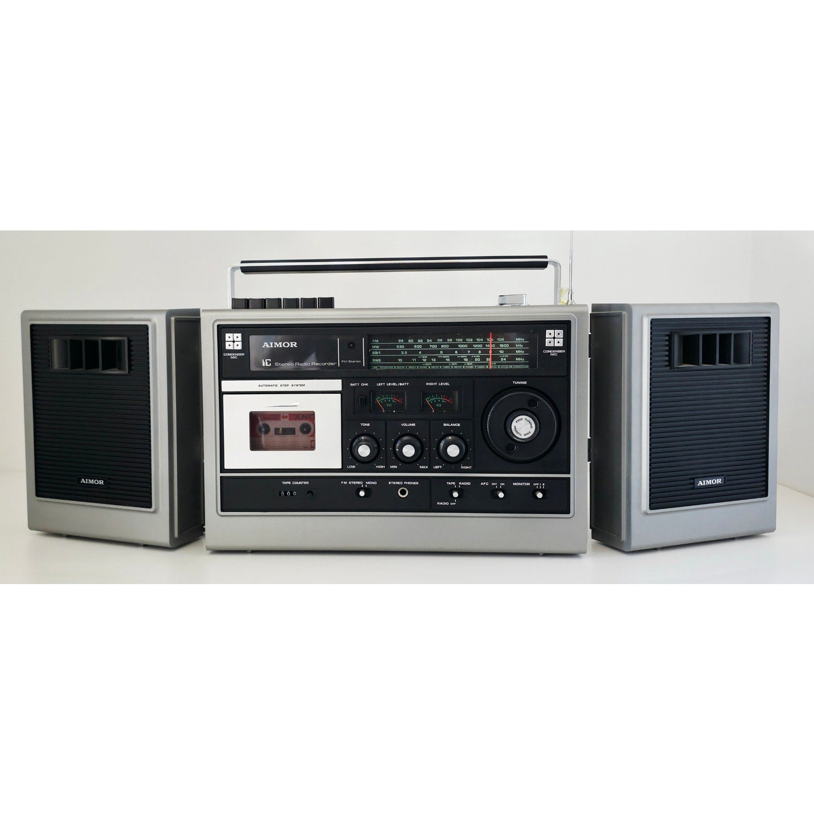 VINTAGE *PRISTINE* 1980's AIMOR ST-8000FS2 FM MW SW1 SW2 Radio Cassett ...