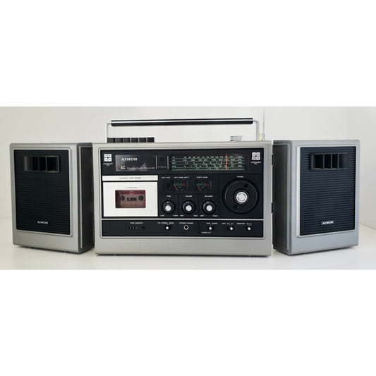 VINTAGE *PRISTINE* 1980's AIMOR ST-8000FS2 FM MW SW1 SW2 Radio Cassette Boombox