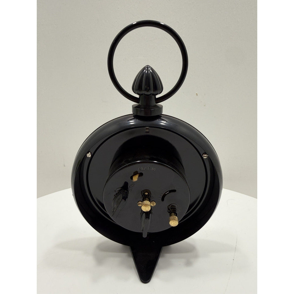 VINTAGE *NEW* 1970's Dynasty 7" Keywound Metal Alarm Clock - Black