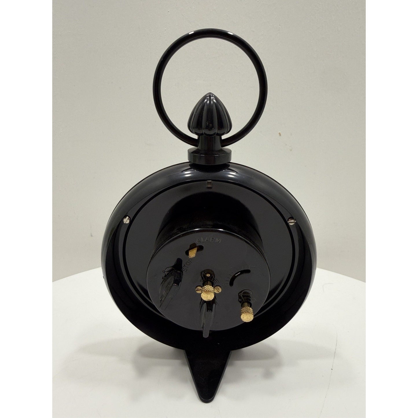 VINTAGE *NEW* 1970's Dynasty 7" Keywound Metal Alarm Clock - Black
