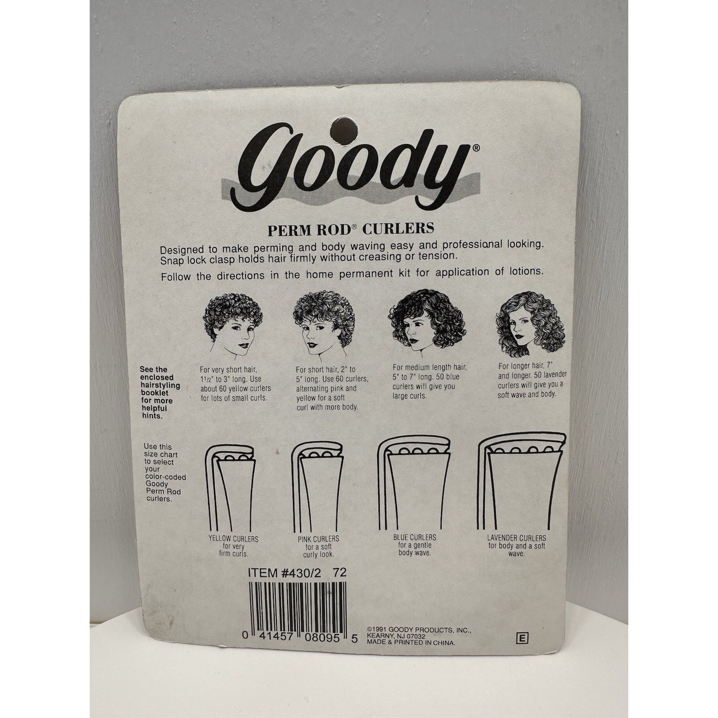 VINTAGE *NEW* 1991 Goody 430/2 Small Perm Rod Hair Curlers Pack of 12