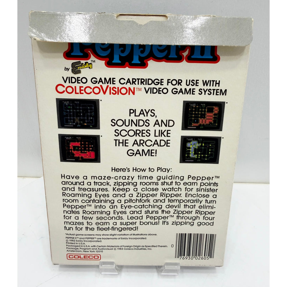 ColecoVision 1983 Pepper II Video Game NOS Sealed Unsold Dealer Stock