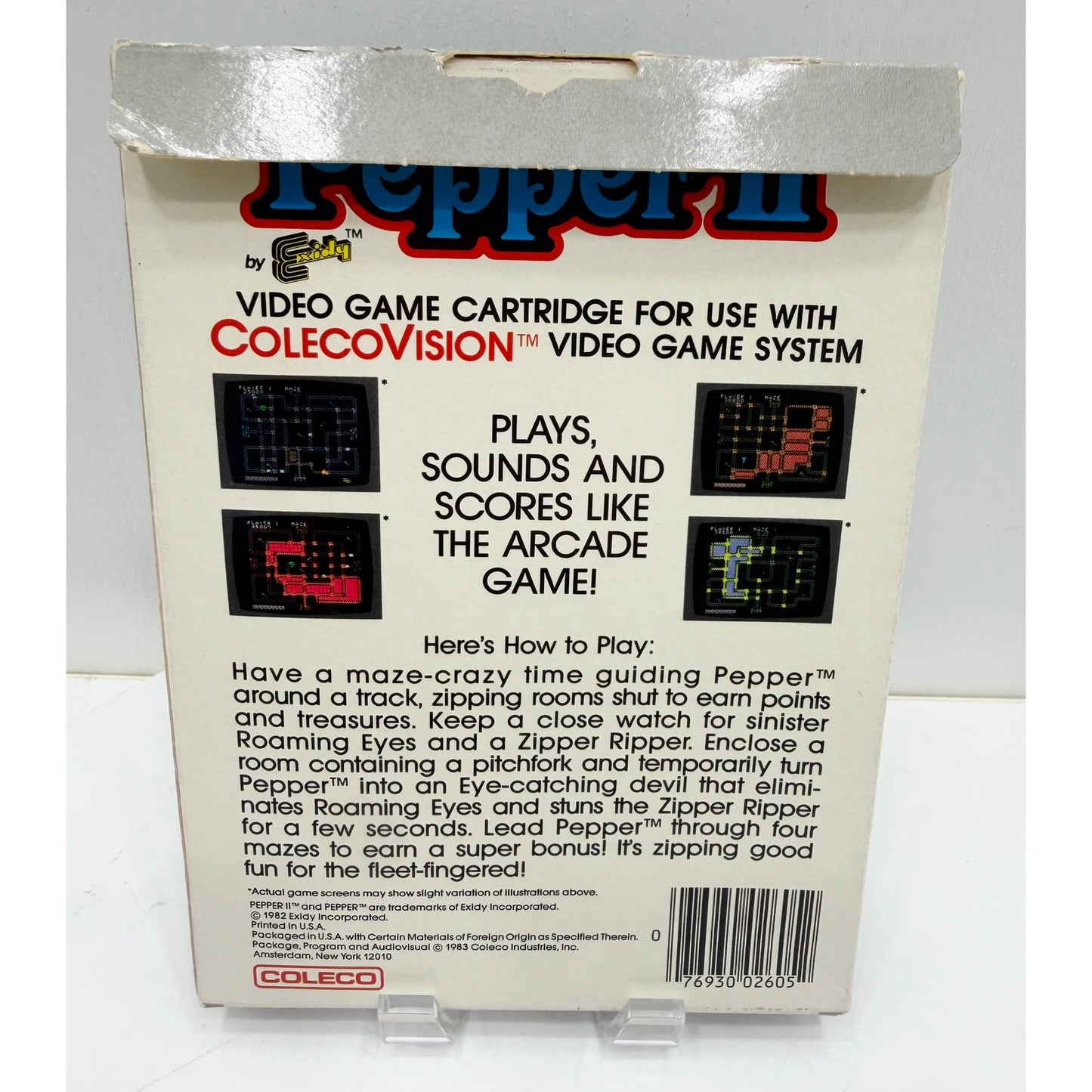 ColecoVision 1983 Pepper II Video Game NOS Sealed Unsold Dealer Stock