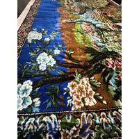 VINTAGE *NEW* 1960's "Pair of Peacocks" Wall Art Rug / Tapestry