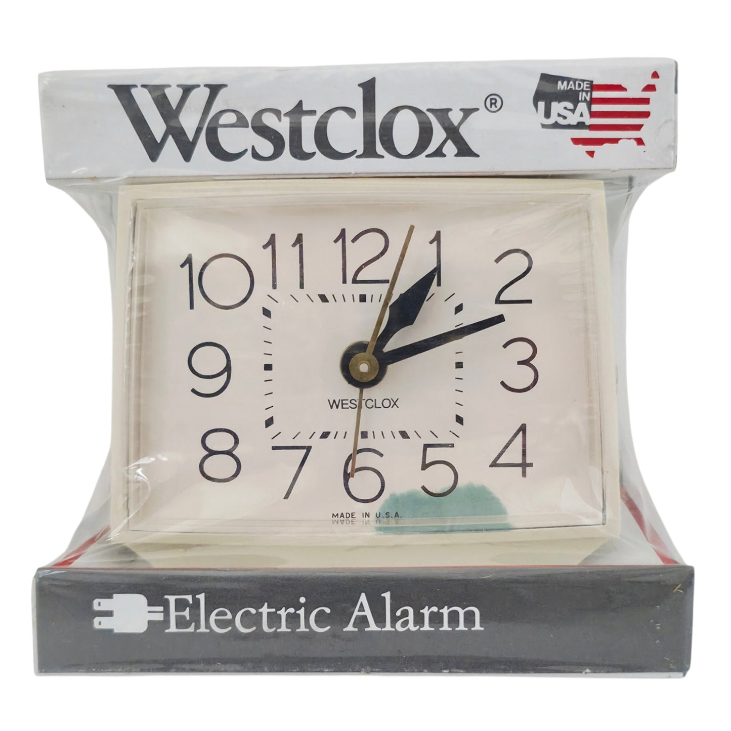 VINTAGE *PRISTINE* 1970's Westclox Alarm Clock Electric Model 22189 Bold II Cream