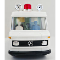VINTAGE *NEW* 1980's Police Rescue Vehicle White With Siren Bump-n-Go Action