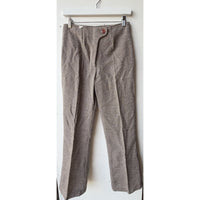 VINTAGE *NEW* 1960's Women's Brown & White Pants w/Front Button Japan Size 13-14