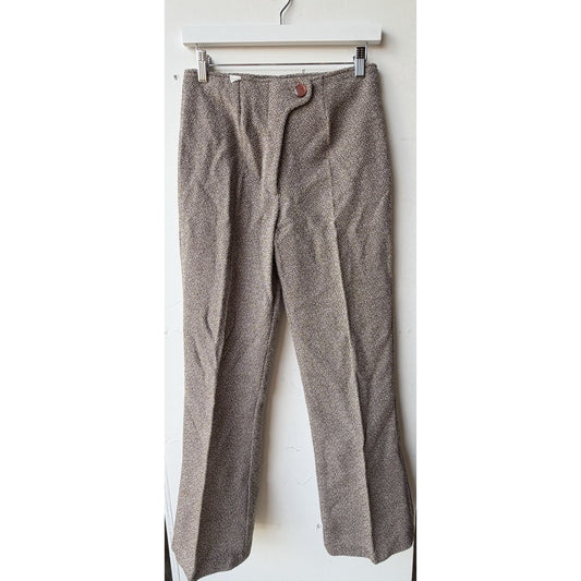VINTAGE *NEW* 1960's Women's Brown & White Pants w/Front Button Size 13-14 Japan