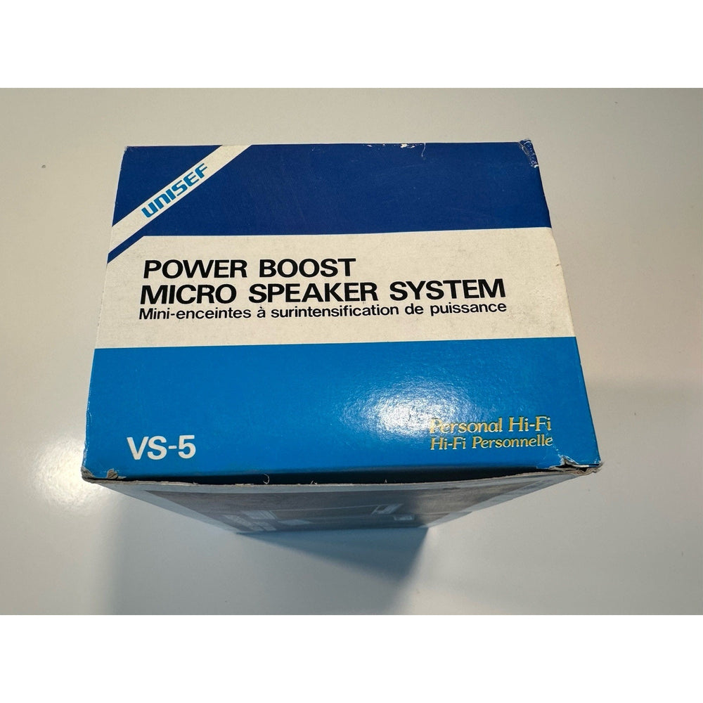 VINTAGE *NEW* 1980's UNISEF VS-5 Power Boost Micro Personal HiFi Speaker System Set