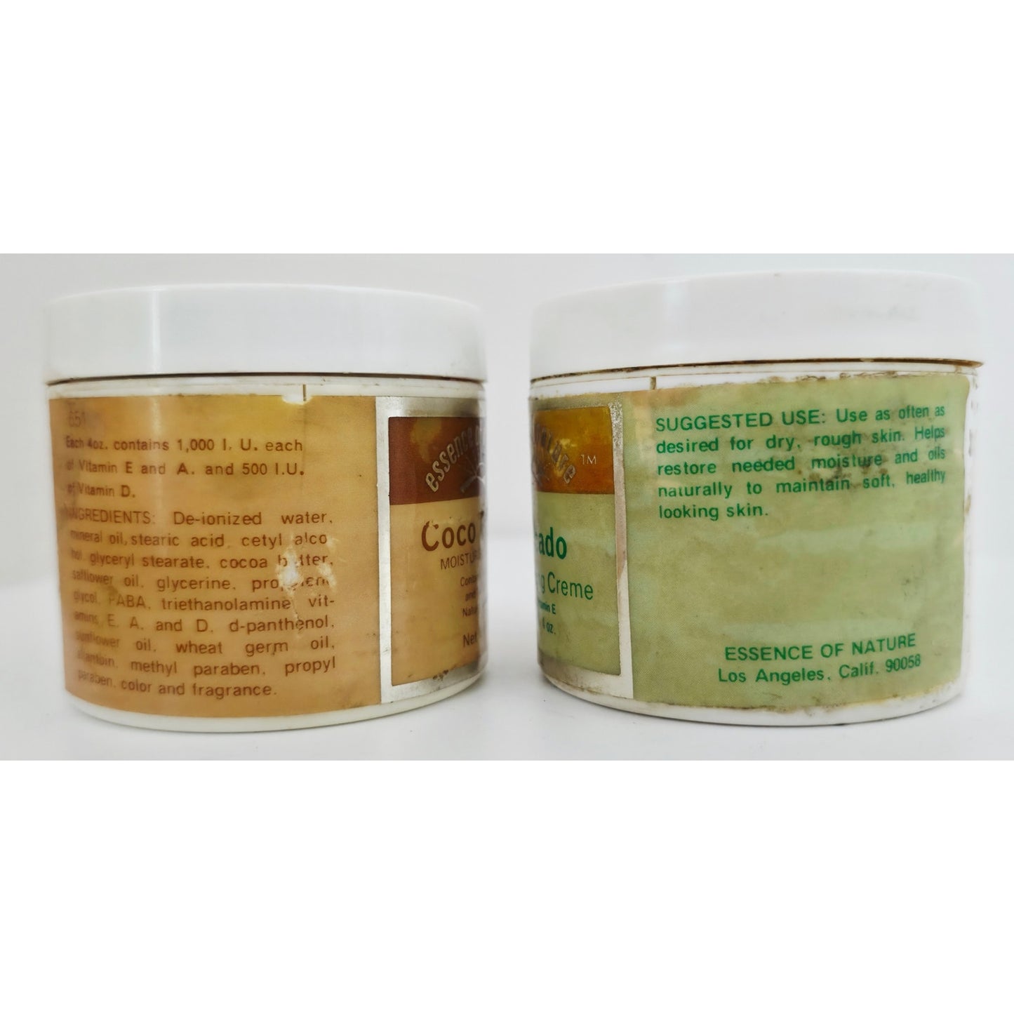 VINTAGE *NEW* 1970's Cocoa Butter & Avocado Moisturizing Cream 4oz Each Set of 2