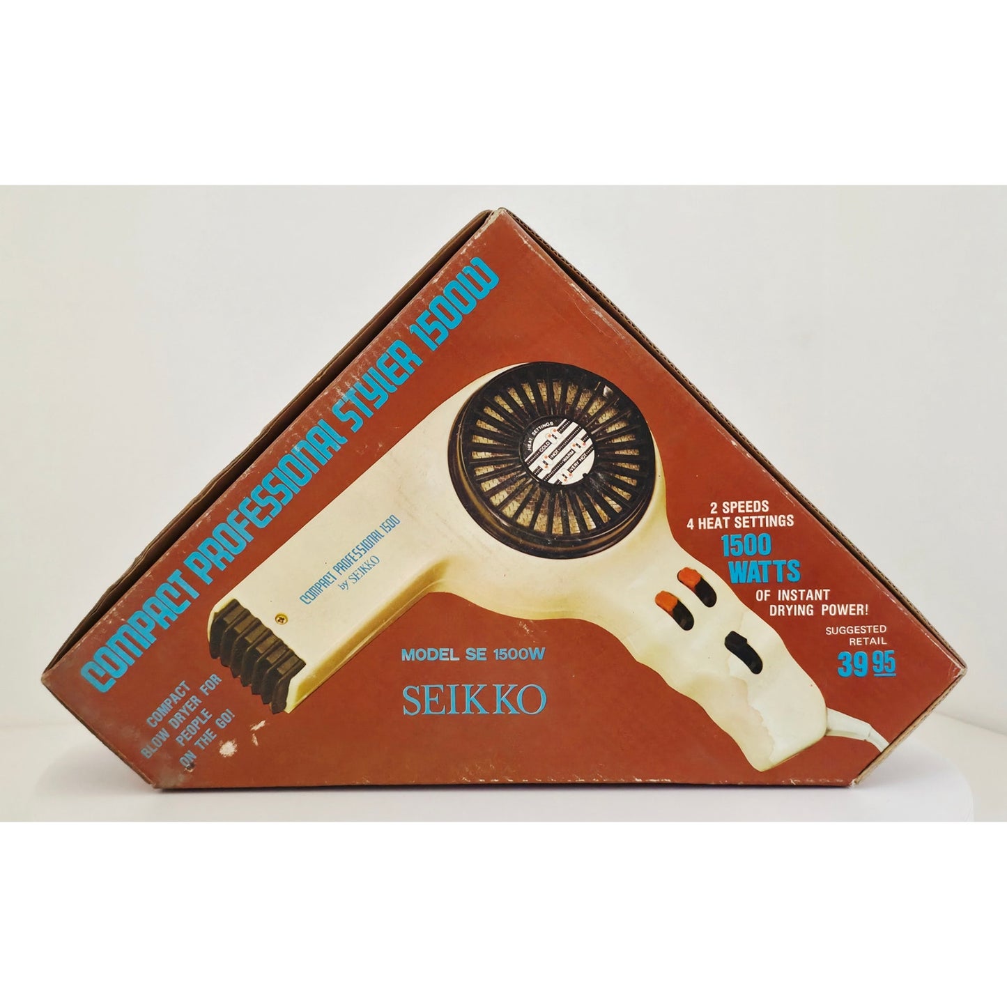 VINTAGE *NEW* 1970's Seikko SE 1500w White Compact Pro Styler Hair Dryer