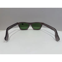 VINTAGE *NEW* 1970's Glam Unisex Sunglasses Gray Square Frame/Green Lens ITALY