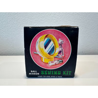 VINTAGE *NEW* Travel/Mini Ball Mirror Sewing Kit 4 X Thread Rolls + Supplies Pnk