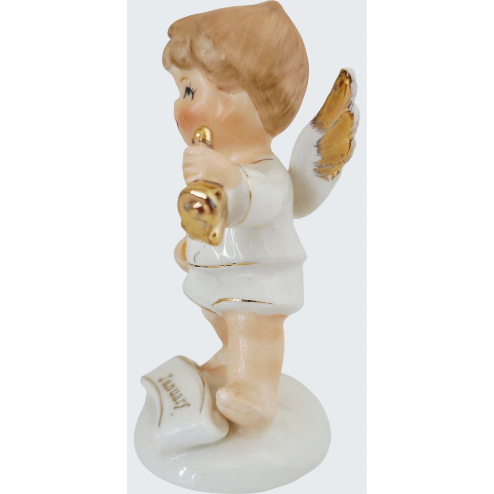 VINTAGE *NEW* 1960's January Birthday Angel Figurine Porcelain Made in Japan