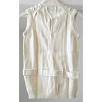 VINTAGE *NEW* 1970's Cream Women's Sweater Vest with Belt 100% Acrylic Size 36