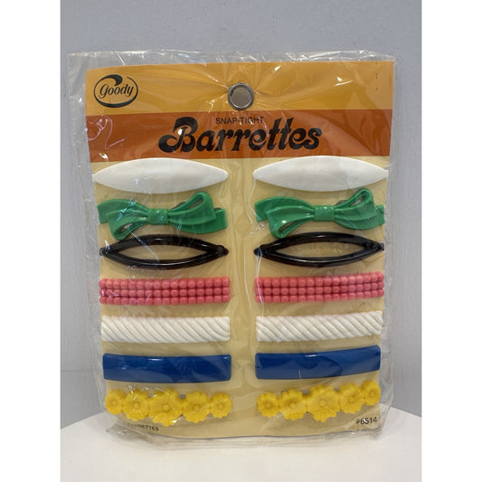 VINTAGE *NEW* 1975 Goody 6514 Snap-Tight Barrettes Multi-Colored