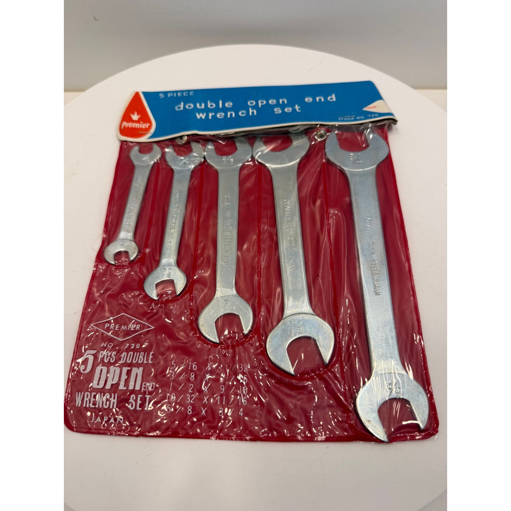 VINTAGE *NEW* 1960's Premier 5-piece Double Open Thin Wrench Set