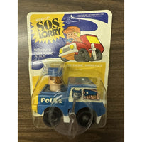 VINTAGE *NEW* 1970'S Wind Up SOS Lorry Police Plastic Toy