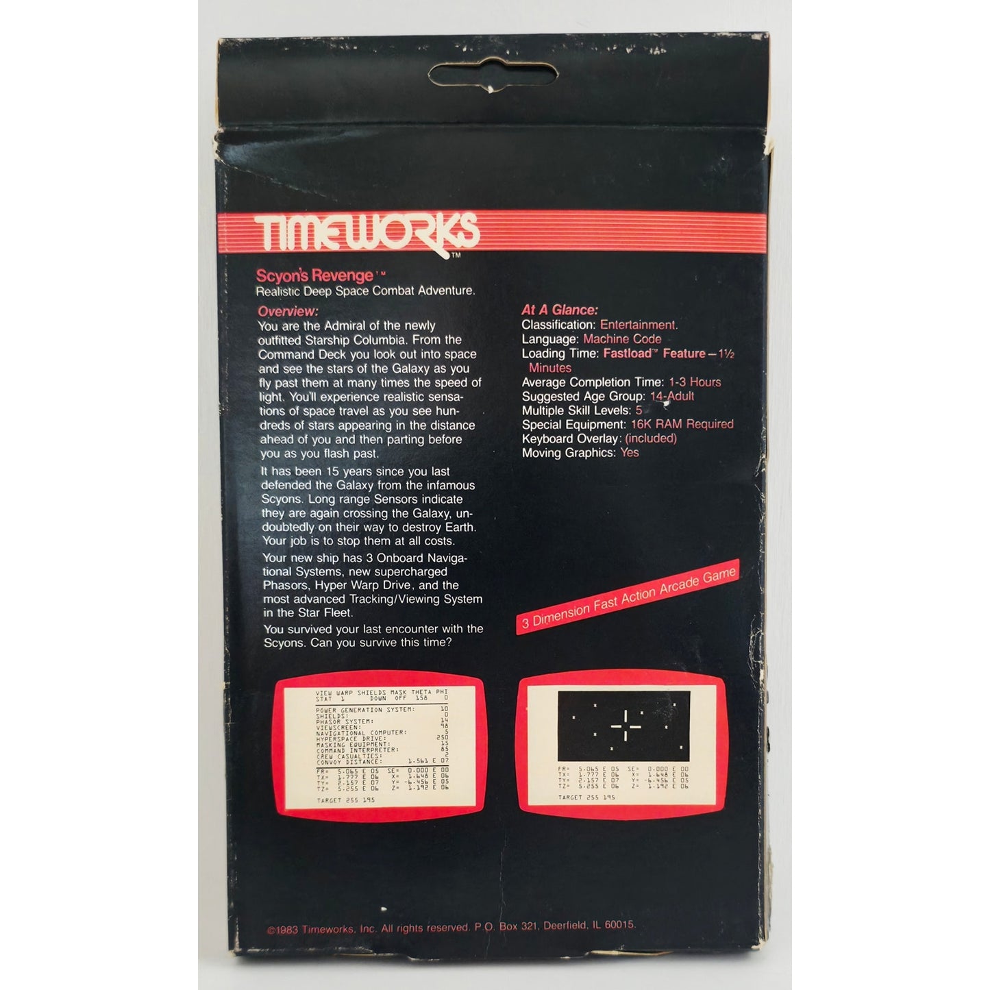Timeworks Sinclair 1000 1983 Scyon's Revenge Game NOS Sealed Dealer Stock