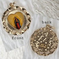 VINTAGE *NEW* 1950's Madonna Gold-Toned Religious Pendant 1.25" Germany