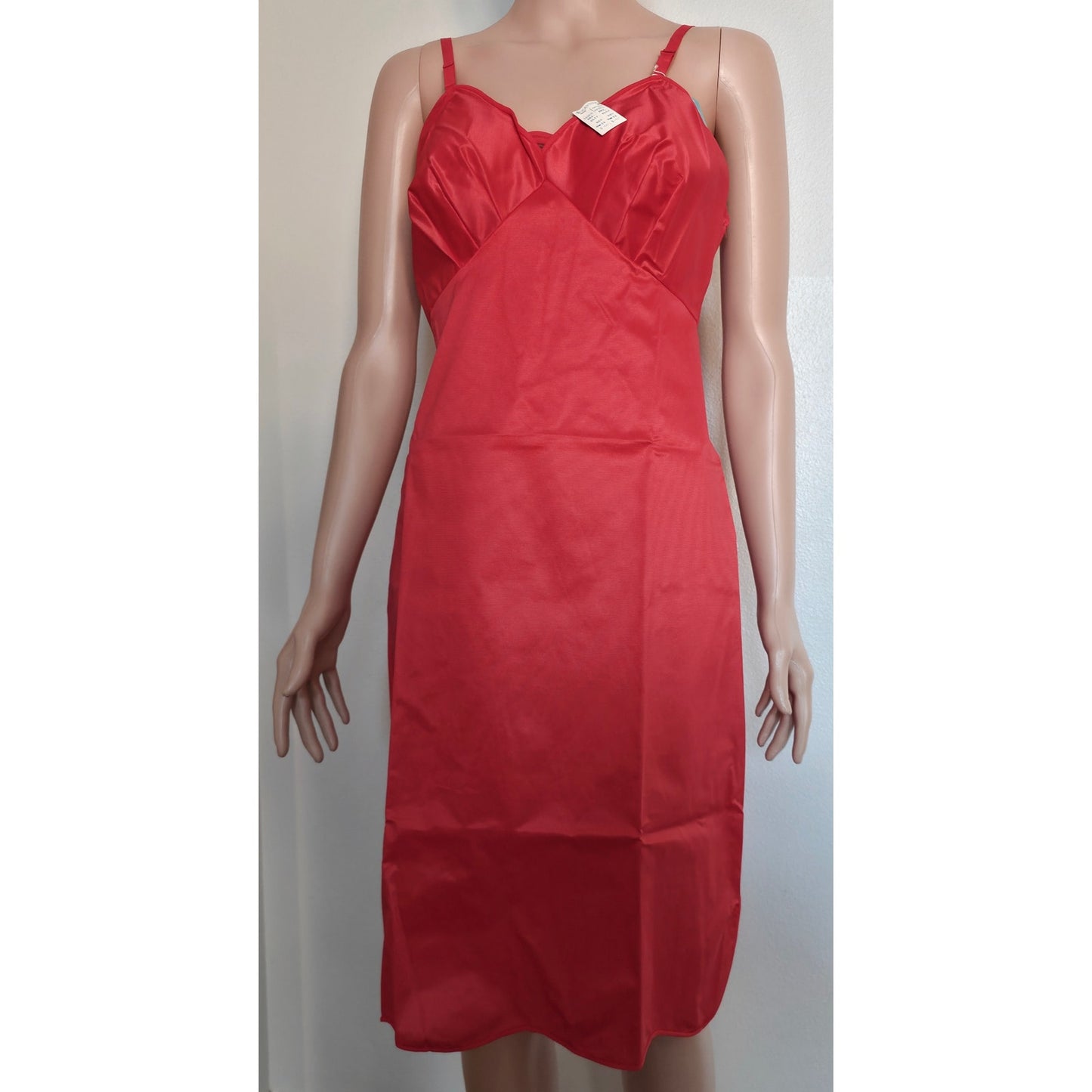 VINTAGE *NEW* 1960's Kayser Women's Red TRICOT Nylon Long Slip Size 34
