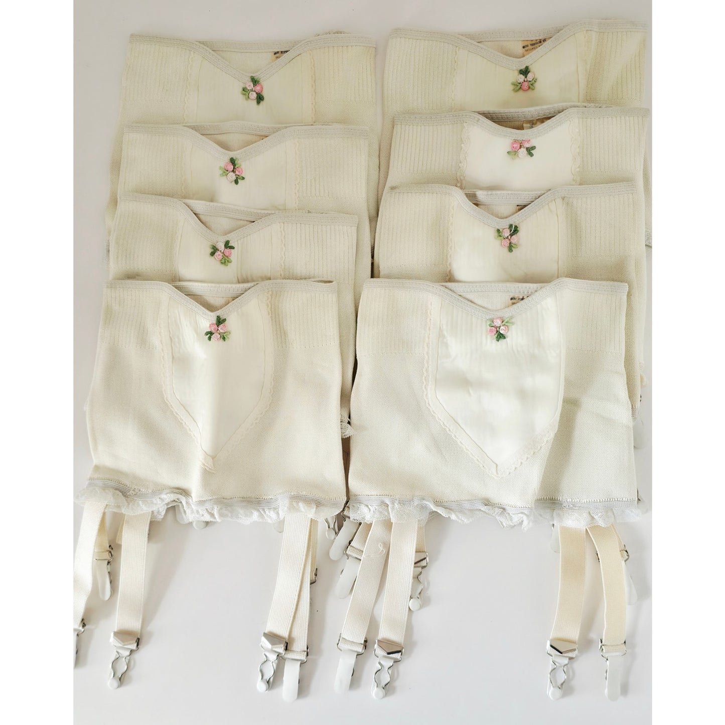 VINTAGE *NEW* 1960's Empire Foundation Women's Cream Girdle Garter Sz S Lot of 8