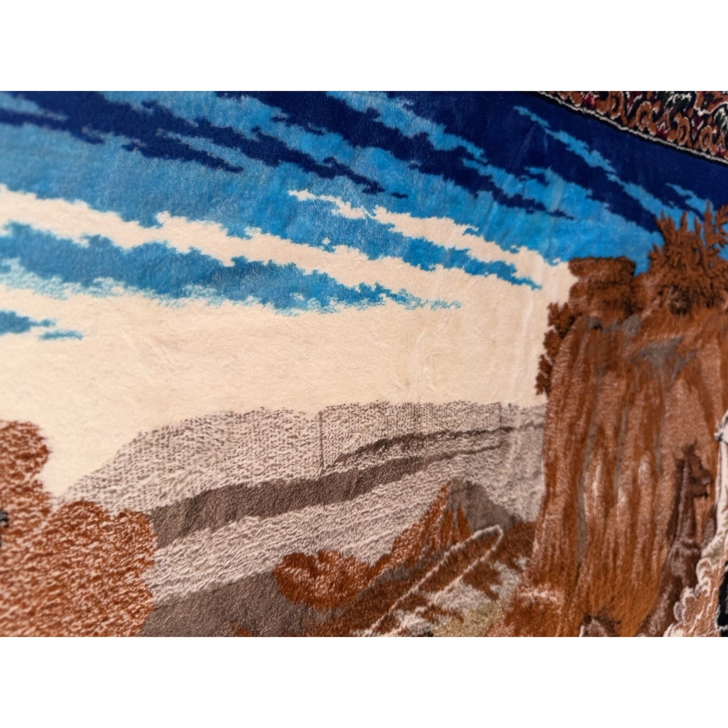 VINTAGE *PRISTINE* 1960's Wild Wild West Lebanese Velvet Tapestry