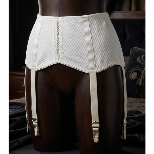 VINTAGE *NEW* 1960's Lewella Women's White Garter Belt Size 28 USA