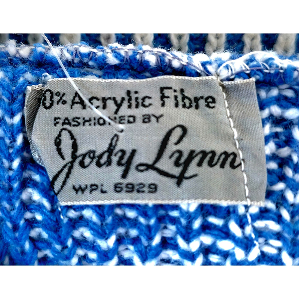 VINTAGE *NEW* 1970's Women's Blue/White Sweater 100% Acrylic Size 36