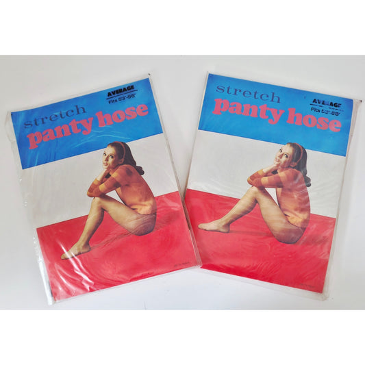VINTAGE *NEW* 1960's Stretch Panty Hose Nude Size 5'3-5'6 Medium Set of 2