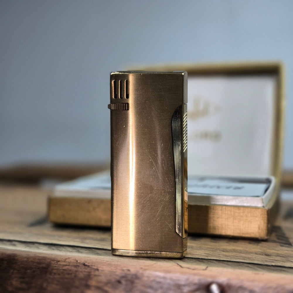 VINTAGE *NEW* 1960's JJJ Gold Butane Lighter Japan