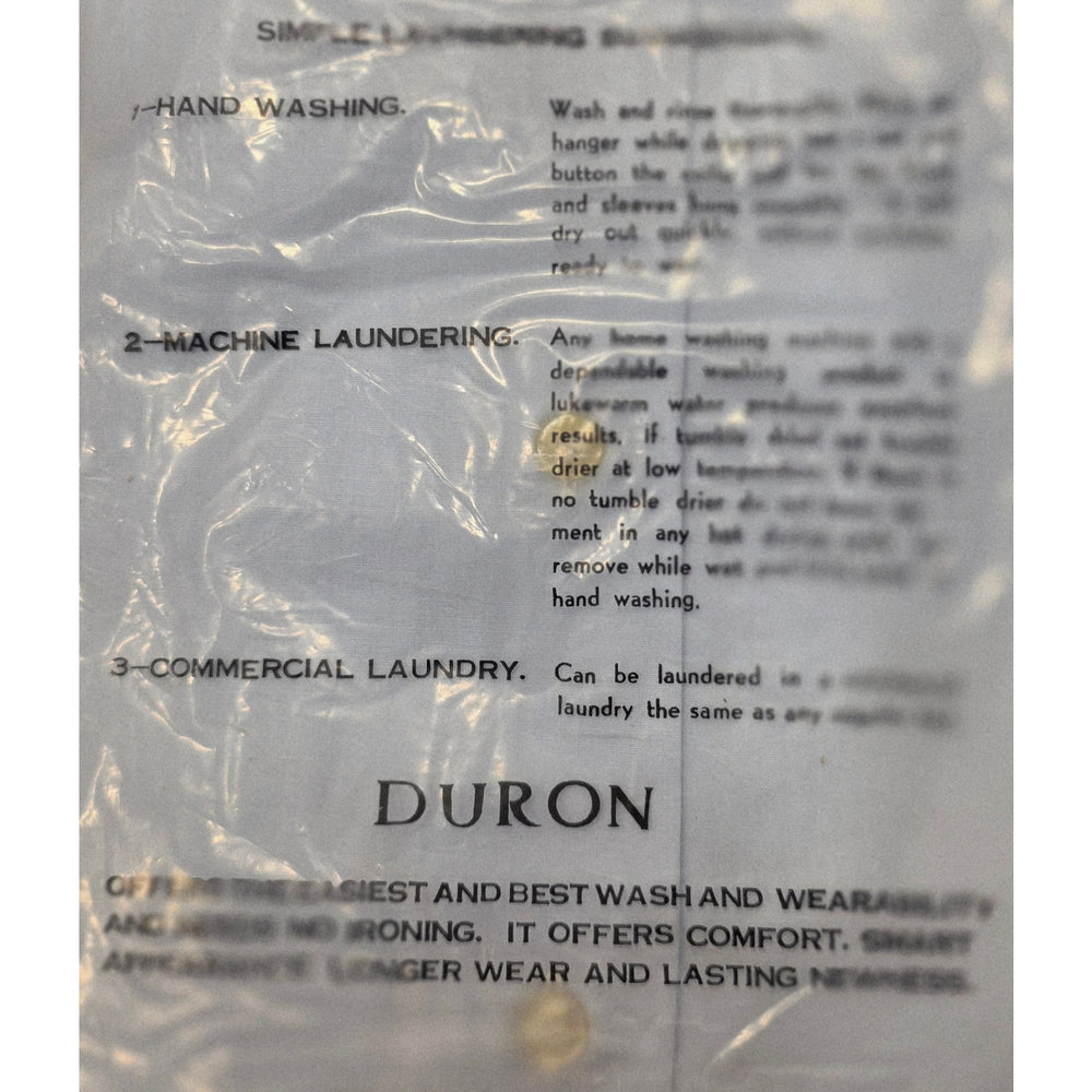 VINTAGE *NEW* 1960's Duron Men's Light Blue Dress Shirt Poly/Cotton Blend Size 14-32