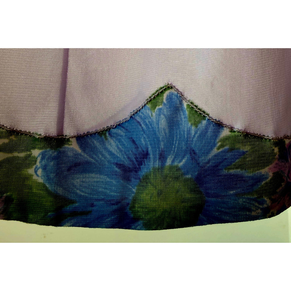 VINTAGE *NEW* 1960's Movie Star Women's Lt Purple Flowered Trim Slip Skirt Sz L