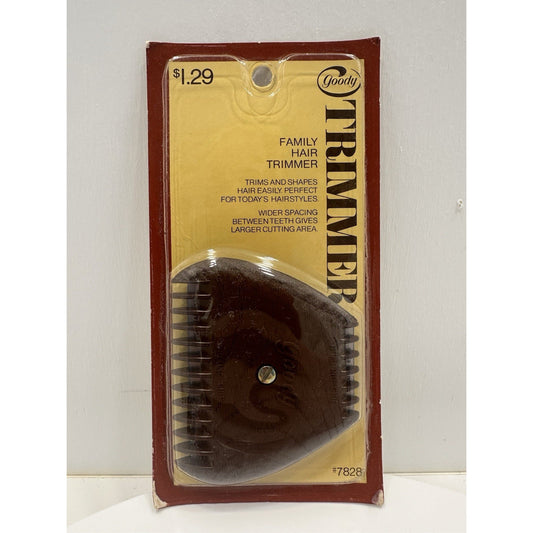 VINTAGE *NEW* 1972 Goody Family Hair Trimmer #7828 Brown Comb 3.5"
