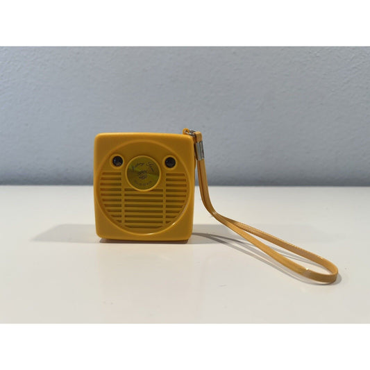 VINTAGE *NEW* 1970's MUSTANG AM Micro Solid State Transistor Radio-Yellow